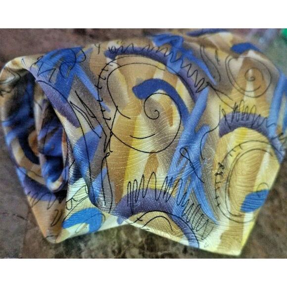 Jerry Garcia Tie Yellow 100% Silk Snail Garden Collection 14 - Picture 2 of 4